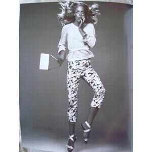 NWOT LOUIS VUITTON Floral Cotton Cropped Brooch Pants FR-36